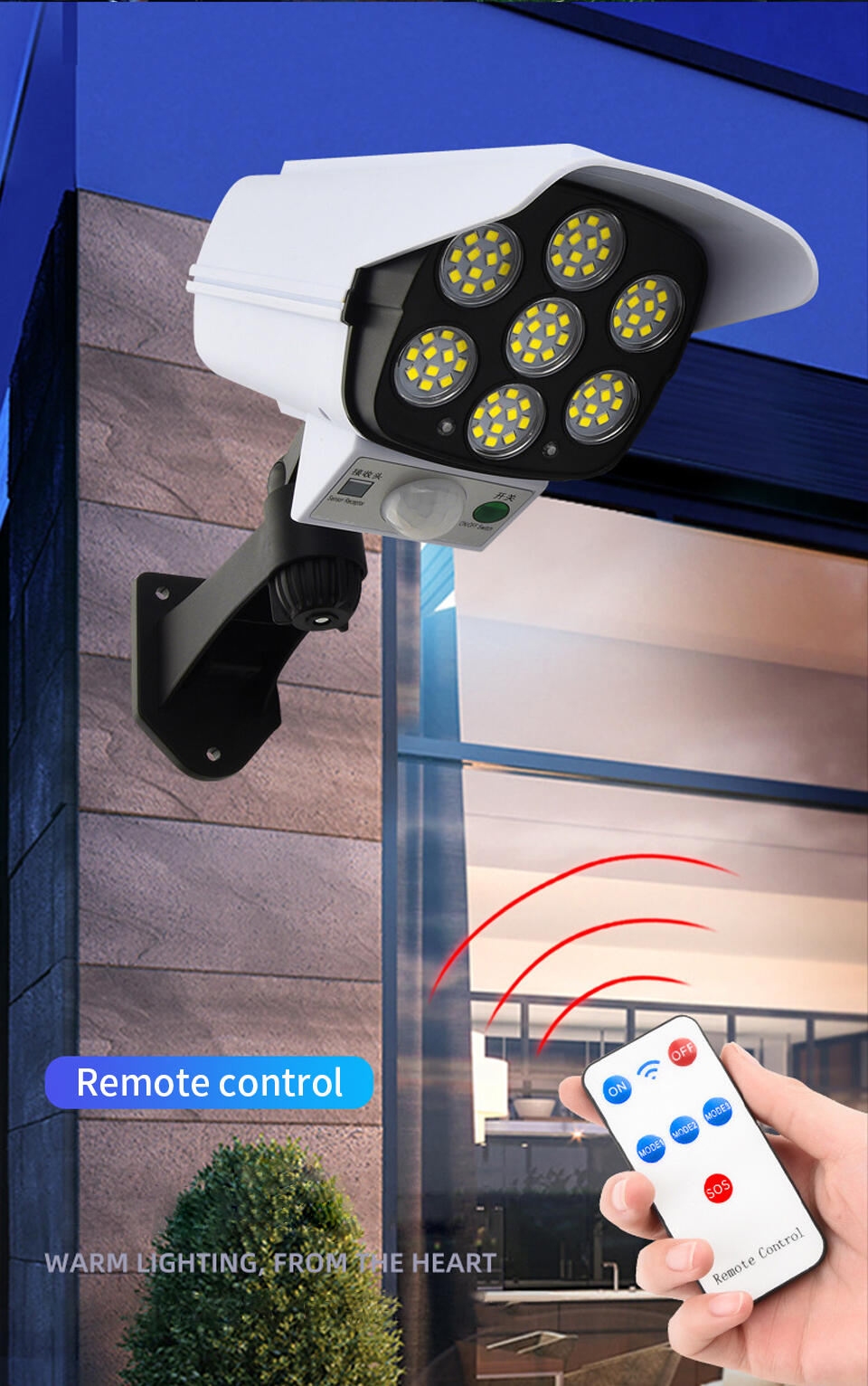 Foco LED Simulador de Cámara con Mando - Protección Inteligente