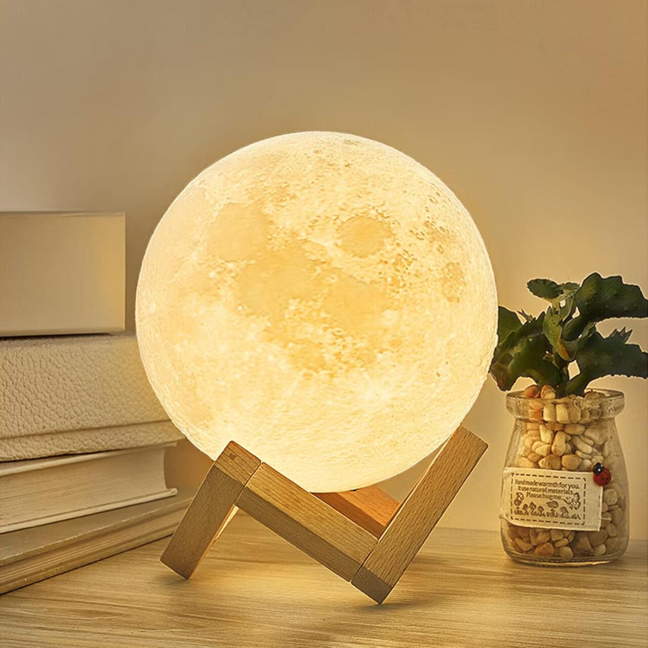 Lámpara Luna 16 Colores Mando Distancia