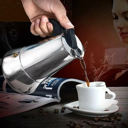 Cafetera Italiana De Acero Inoxidable  6 Tazas Inducción